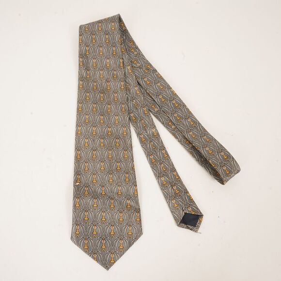 Versace Grey Classic Horsebit Reapeating Pattern Tie - Picture 1 of 6